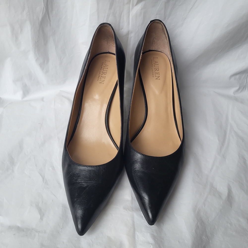 Ralph Lauren Black Leather Heels